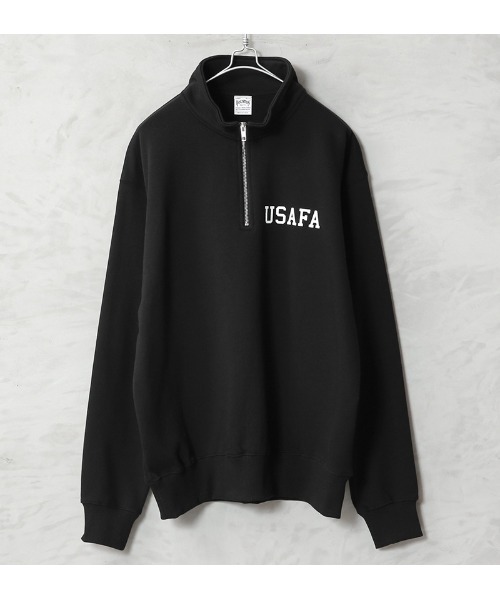 HOUSTON(ヒューストン)の「HALF ZIP SWEAT USAFA(スウェット・メンズ・ブラック/オフホワイト/グレー・M/L/XL)」の2枚目の写真
