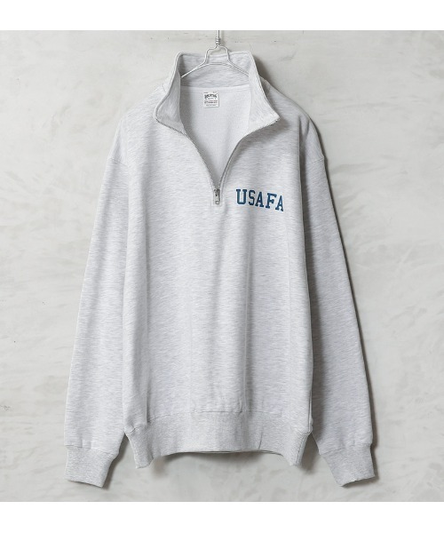 HOUSTON(ヒューストン)の「HALF ZIP SWEAT USAFA(スウェット・メンズ・ブラック/オフホワイト/グレー・M/L/XL)」の6枚目の写真
