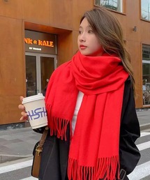 マフラー（レッド/赤色系・フリンジ）ファッション通販 - ZOZOTOWN