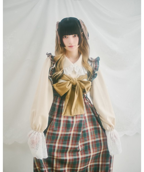 kutir（クティール）の「【クティールとレトロ】ビッグレースブラウス（シャツ/ブラウス・レディース・アイボリー/オフホワイト/ピンク/ボルドー・FREE）」の8枚目の写真