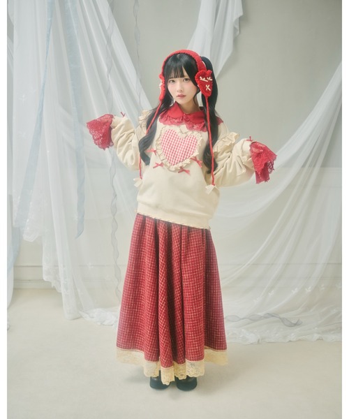 kutir（クティール）の「【クティールとレトロ】ビッグレースブラウス（シャツ/ブラウス・レディース・アイボリー/オフホワイト/ピンク/ボルドー・FREE）」の7枚目の写真