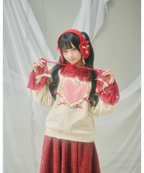 kutir（クティール）の「【クティールとレトロ】ビッグレースブラウス（シャツ/ブラウス・レディース・アイボリー/オフホワイト/ピンク/ボルドー・FREE）」の6枚目の写真