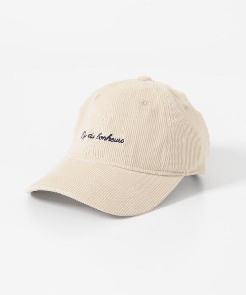 KBF（ケイビーエフ）の「エンブロイダリーコーデュロイCAP（キャップ・レディース・アイボリー/ネイビー・ONE）」の6枚目の写真