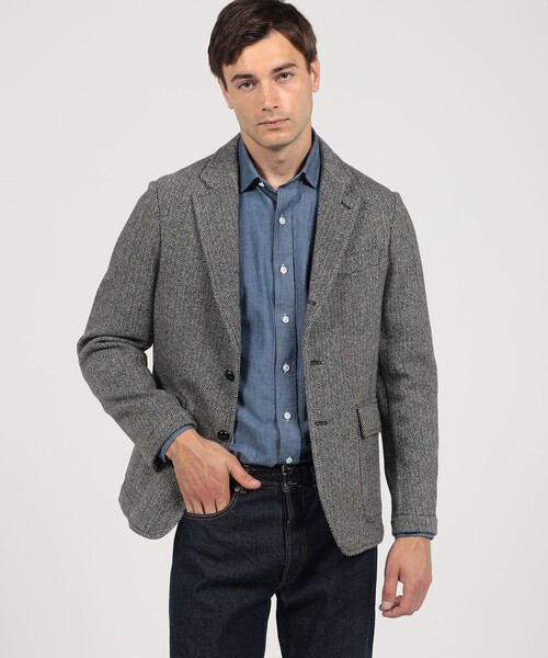 セール】ブリティッシュウールツイード シングルブレステッド3B