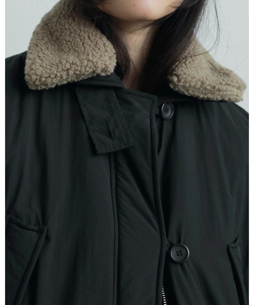 anuke（アンヌーク）の「Boacollar Padding Coat（ステンカラーコート・レディース・ブラック/ベージュ・36inch/38inch）」の12枚目の写真