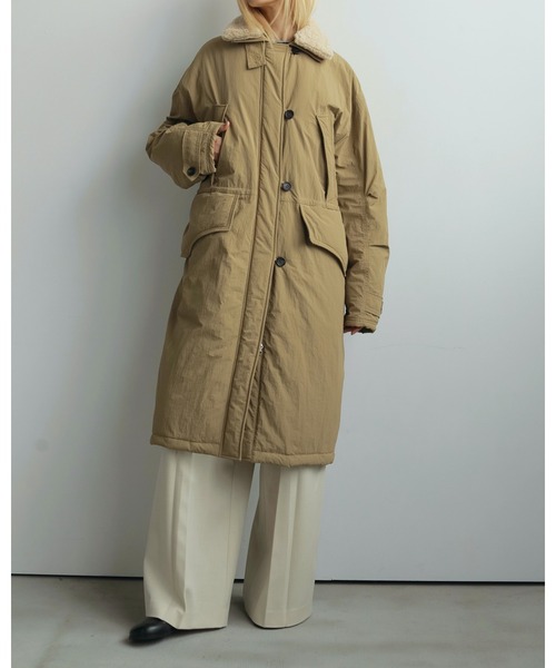anuke（アンヌーク）の「Boacollar Padding Coat（ステンカラーコート・レディース・ブラック/ベージュ・36inch/38inch）」の20枚目の写真