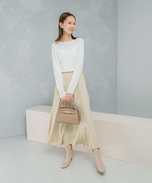 URBAN RESEARCH ROSSO WOMEN（アーバンリサーチ　ロッソ）の「シルク混スリットスリーブリブニット（ニット/セーター・レディース・オフホワイト/ブルー系その他/ネイビー/イエロー・FREE）」の7枚目の写真