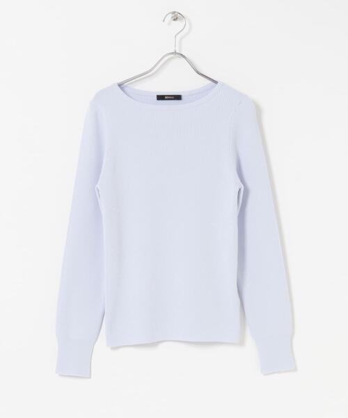 URBAN RESEARCH ROSSO WOMEN（アーバンリサーチ　ロッソ）の「シルク混スリットスリーブリブニット（ニット/セーター・レディース・オフホワイト/ブルー系その他/ネイビー/イエロー・FREE）」の14枚目の写真