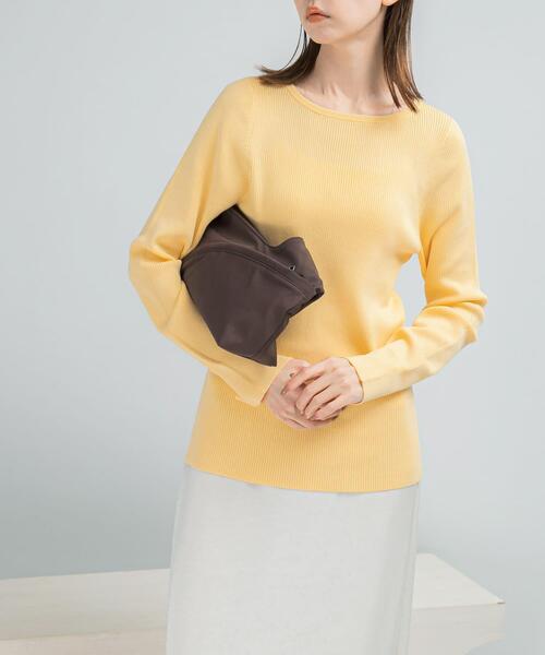 URBAN RESEARCH ROSSO WOMEN（アーバンリサーチ　ロッソ）の「シルク混スリットスリーブリブニット（ニット/セーター・レディース・オフホワイト/ブルー系その他/ネイビー/イエロー・FREE）」の21枚目の写真