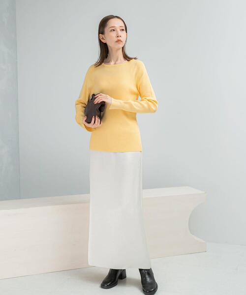 アーバンリサーチ ロッソ（URBAN RESEARCH ROSSO）/シルク混スリットスリーブリブニット セール】シルク混スリットスリーブリブニット（ニット/セーター