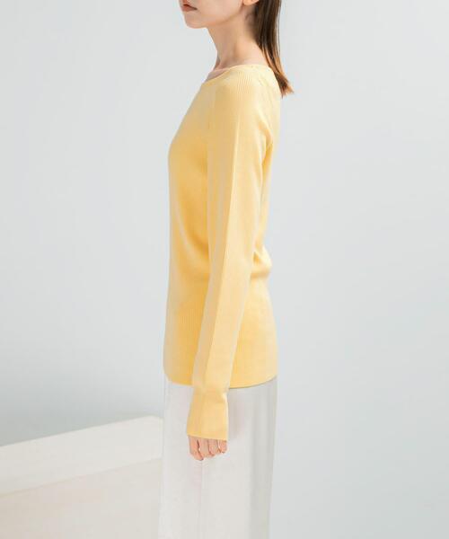 URBAN RESEARCH ROSSO WOMEN（アーバンリサーチ　ロッソ）の「シルク混スリットスリーブリブニット（ニット/セーター・レディース・オフホワイト/ブルー系その他/ネイビー/イエロー・FREE）」の21枚目の写真