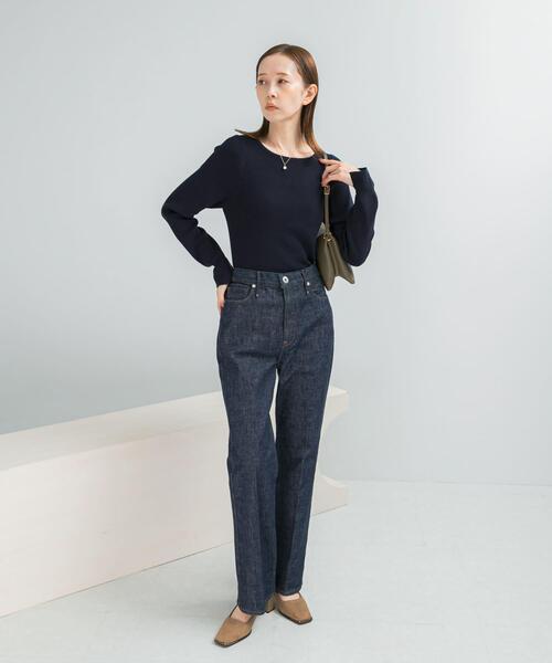 URBAN RESEARCH ROSSO WOMEN（アーバンリサーチ　ロッソ）の「シルク混スリットスリーブリブニット（ニット/セーター・レディース・オフホワイト/ブルー系その他/ネイビー/イエロー・FREE）」の20枚目の写真