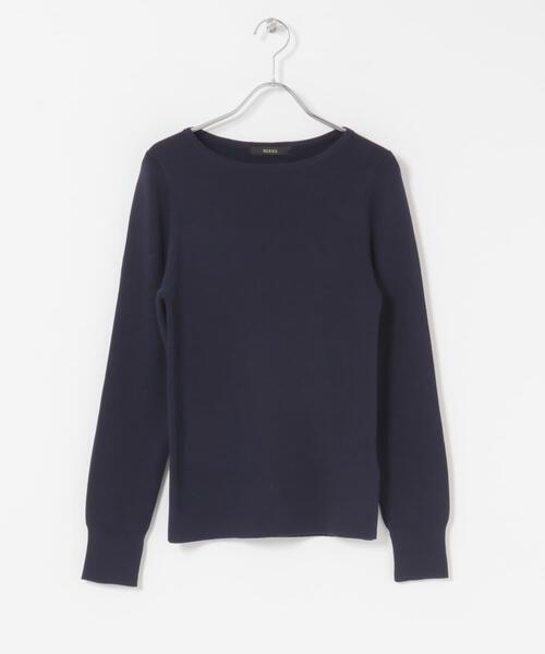 URBAN RESEARCH ROSSO WOMEN（アーバンリサーチ　ロッソ）の「シルク混スリットスリーブリブニット（ニット/セーター・レディース・オフホワイト/ブルー系その他/ネイビー/イエロー・FREE）」の13枚目の写真