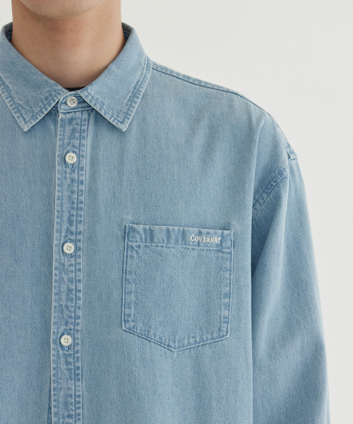 COVERNAT（カバーナット）の「ベーシックデニムシャツ ライトブルー（シャツ/ブラウス・メンズ・その他・MEDIUM/LARGE/X-LARGE/XX-LARGE/X-SMALL/SMALL）」の7枚目の写真
