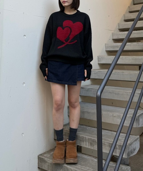 Gaphos （ガフォス）の「シャギーハートニット（ニット/セーター・メンズ・ブラック/ダークグレー・2/1）」の12枚目の写真