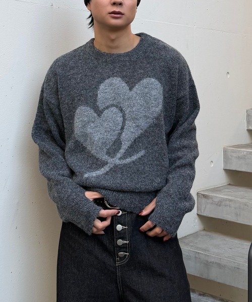 Gaphos （ガフォス）の「シャギーハートニット（ニット/セーター・メンズ・ブラック/ダークグレー・2/1）」の16枚目の写真