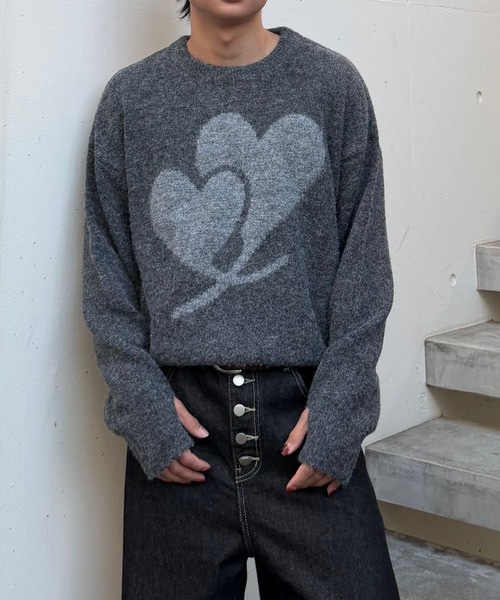 Gaphos （ガフォス）の「シャギーハートニット（ニット/セーター・メンズ・ブラック/ダークグレー・2/1）」の15枚目の写真