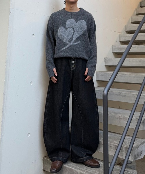 Gaphos （ガフォス）の「シャギーハートニット（ニット/セーター・メンズ・ブラック/ダークグレー・2/1）」の20枚目の写真