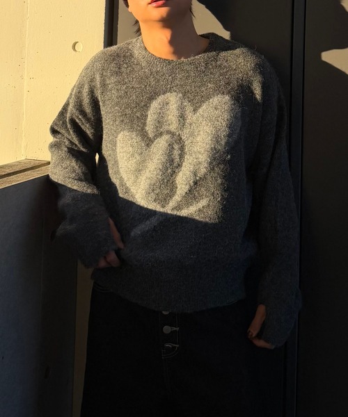 Gaphos （ガフォス）の「シャギーハートニット（ニット/セーター・メンズ・ブラック/ダークグレー・2/1）」の14枚目の写真