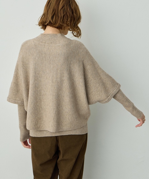 Petit Honfleur(プチオンフルール)の「ポンチョアンサンブルニット【セット商品・3WAY・新色追加】(ニット/セーター・レディース・モカ/ネイビー/グレー/ベージュ・L/M)」の7枚目の写真