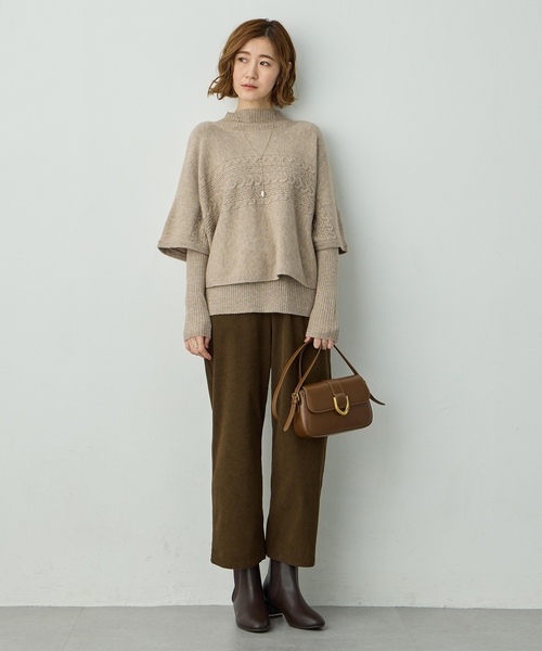 Petit Honfleur(プチオンフルール)の「ポンチョアンサンブルニット【セット商品・3WAY・新色追加】(ニット/セーター・レディース・モカ/ネイビー/グレー/ベージュ・L/M)」の20枚目の写真