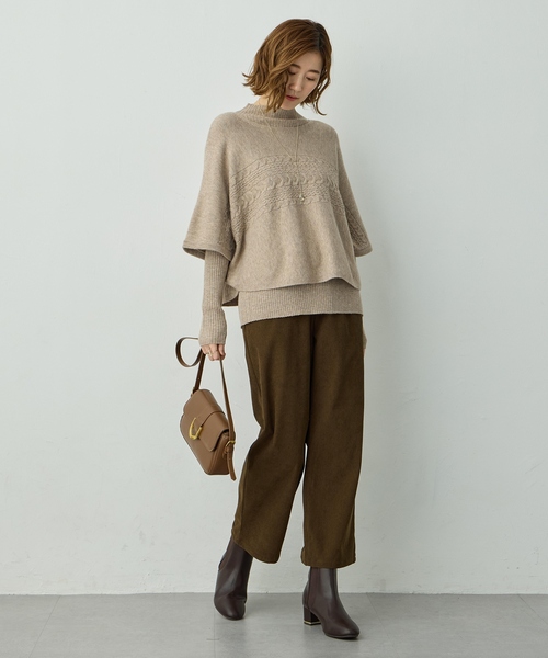 Petit Honfleur(プチオンフルール)の「ポンチョアンサンブルニット【セット商品・3WAY・新色追加】(ニット/セーター・レディース・モカ/ネイビー/グレー/ベージュ・L/M)」の21枚目の写真