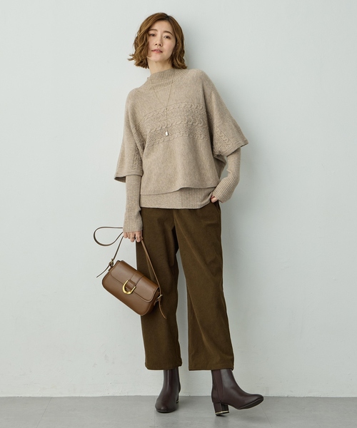 Petit Honfleur(プチオンフルール)の「ポンチョアンサンブルニット【セット商品・3WAY・新色追加】(ニット/セーター・レディース・モカ/ネイビー/グレー/ベージュ・L/M)」の22枚目の写真