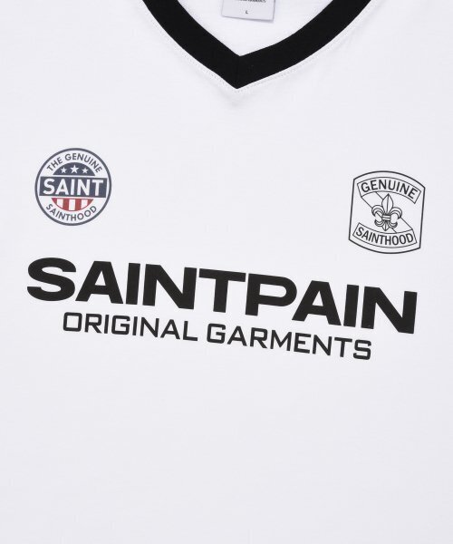 SAINTPAIN(セイントペイン)の「SPセイントクラブ VネックTシャツ-ホワイト(Tシャツ/カットソー・レディース・その他・LARGE/MEDIUM/X-LARGE/SMALL)」の13枚目の写真