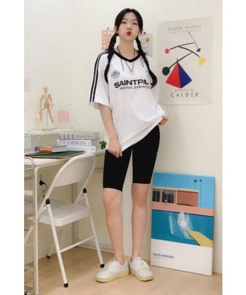 SAINTPAIN(セイントペイン)の「SPセイントクラブ VネックTシャツ-ホワイト(Tシャツ/カットソー・レディース・その他・LARGE/MEDIUM/X-LARGE/SMALL)」の9枚目の写真