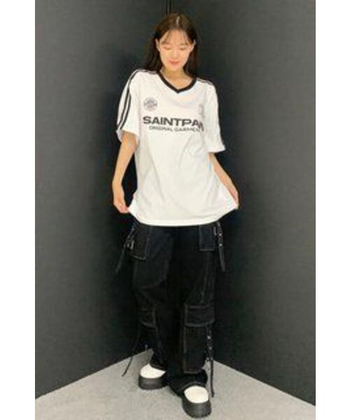 SAINTPAIN(セイントペイン)の「SPセイントクラブ VネックTシャツ-ホワイト(Tシャツ/カットソー・レディース・その他・LARGE/MEDIUM/X-LARGE/SMALL)」の10枚目の写真