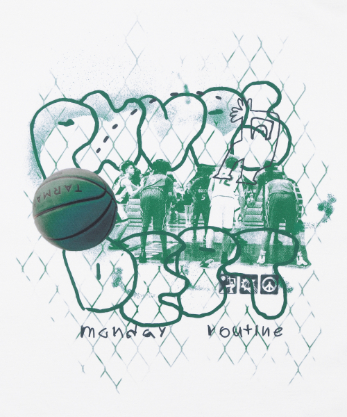 PHYSICAL DEPARTMENT(フィジカル デパートメント)の「バスケットボールカレッジ半袖Tシャツ_ホワイト(Tシャツ/カットソー・レディース・その他・LARGE/MEDIUM/X-LARGE/SMALL)」の3枚目の写真