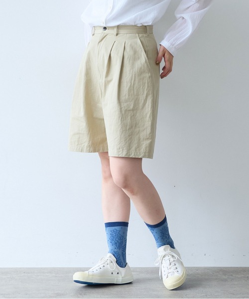 bulle de savon(ビュルデサボン)の「△高密度ツイル サンドウォッシュ ショートパンツ(その他パンツ・レディース・ベージュ/ネイビー/ダークブラウン・FREE)」の14枚目の写真