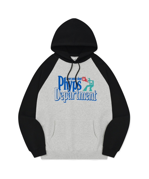 PHYSICAL DEPARTMENT（フィジカル デパートメント）の「ベスキットボールシュートラグランフードグレー/ブラック（パーカー・レディース・その他・SMALL/X-LARGE/LARGE/MEDIUM）」の2枚目の写真