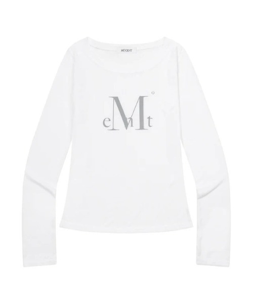 MUCENT（ムセント）の「A'GEM/9 × .kom 『MUCENT/ムセント』 MAIN SYMBOL SEE THROUGH T/メインシンボル シースルー 長袖Ｔシャツ（Tシャツ/カットソー・レディース・ブラック/ホワイト・FREE）」の2枚目の写真