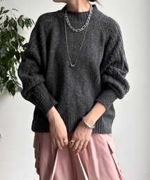 DouDou | 【WEB限定】透かしケーブル切替ラグランプルオーバー(ニット/セーター)