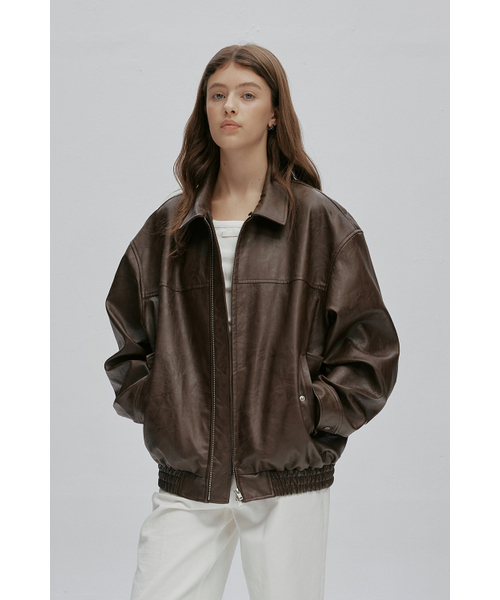 AFTERHOURS(アフターアワーズ)の「DETACHABLE FUR COLLAR LEATHER BLOUSON (BROWN)(ライダースジャケット・レディース・ブラウン・FREE)」の2枚目の写真