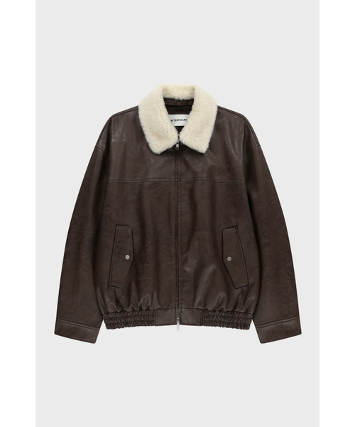 AFTERHOURS(アフターアワーズ)の「DETACHABLE FUR COLLAR LEATHER BLOUSON (BROWN)(ライダースジャケット・レディース・ブラウン・FREE)」の6枚目の写真