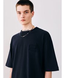 ESN（イーエスエヌ）の「E BOUCLE SHORT SLEEVE T-SHIRT NAVY（Tシャツ/カットソー）」