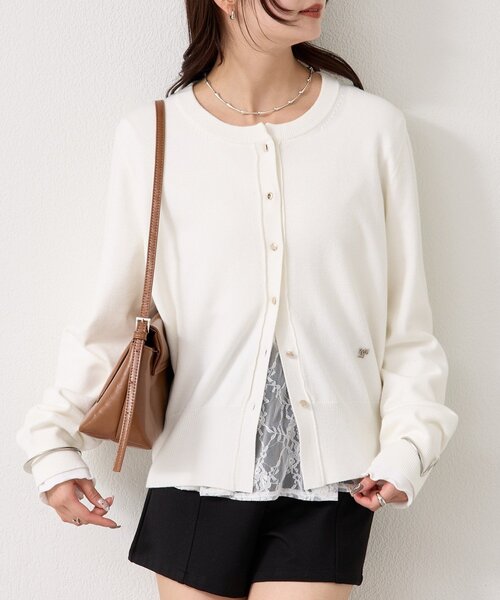 mystic(ミスティック)の「【5色展開◎】チャーム付きデイリーカーディガン(カーディガン/ボレロ・レディース・ブラック/ピンク/ブルー/グレー/オフホワイト・FREE)」の6枚目の写真