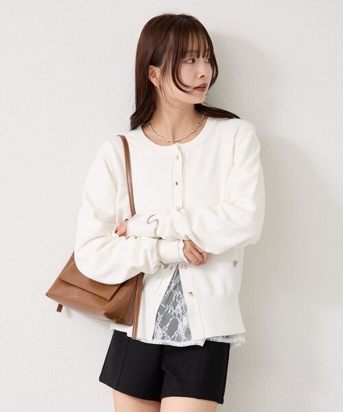 mystic(ミスティック)の「【5色展開◎】チャーム付きデイリーカーディガン(カーディガン/ボレロ・レディース・ブラック/ピンク/ブルー/グレー/オフホワイト・FREE)」の13枚目の写真