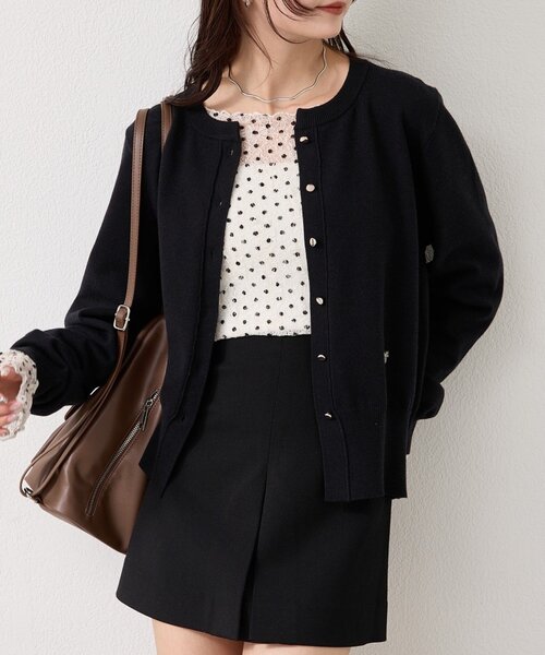 mystic(ミスティック)の「【5色展開◎】チャーム付きデイリーカーディガン(カーディガン/ボレロ・レディース・ブラック/ピンク/ブルー/グレー/オフホワイト・FREE)」の15枚目の写真