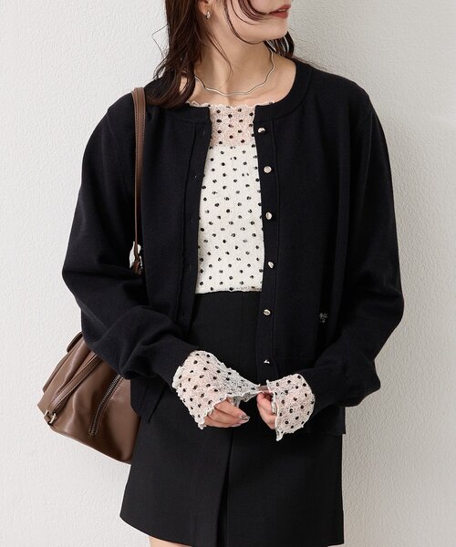 mystic(ミスティック)の「【5色展開◎】チャーム付きデイリーカーディガン(カーディガン/ボレロ・レディース・ブラック/ピンク/ブルー/グレー/オフホワイト・FREE)」の16枚目の写真