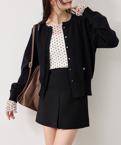 mystic(ミスティック)の「【5色展開◎】チャーム付きデイリーカーディガン(カーディガン/ボレロ・レディース・ブラック/ピンク/ブルー/グレー/オフホワイト・FREE)」の18枚目の写真