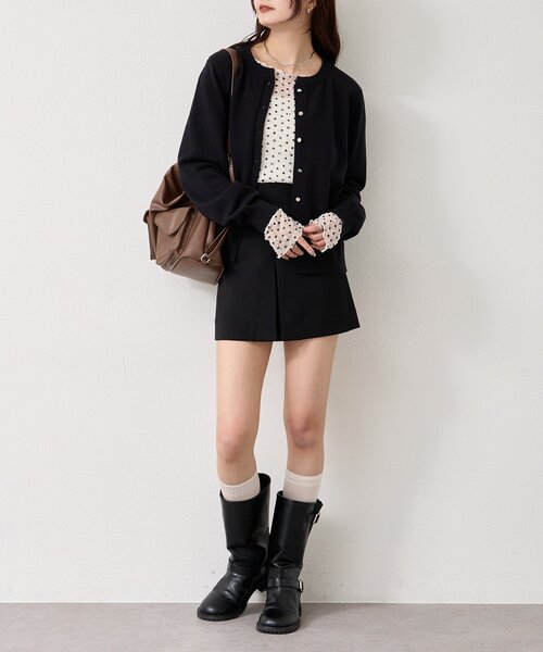 mystic(ミスティック)の「【5色展開◎】チャーム付きデイリーカーディガン(カーディガン/ボレロ・レディース・ブラック/ピンク/ブルー/グレー/オフホワイト・FREE)」の21枚目の写真