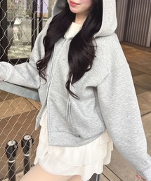 INGNI | 【WEB限定】ビジュー付ダンボールジップパーカー(パーカー)