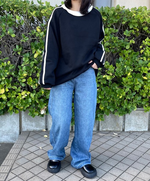 CRB(シーアールビー)の「裏起毛デニムワイドパンツ(デニムパンツ・レディース・ブルー/サックスブルー・S/M/L)」の12枚目の写真
