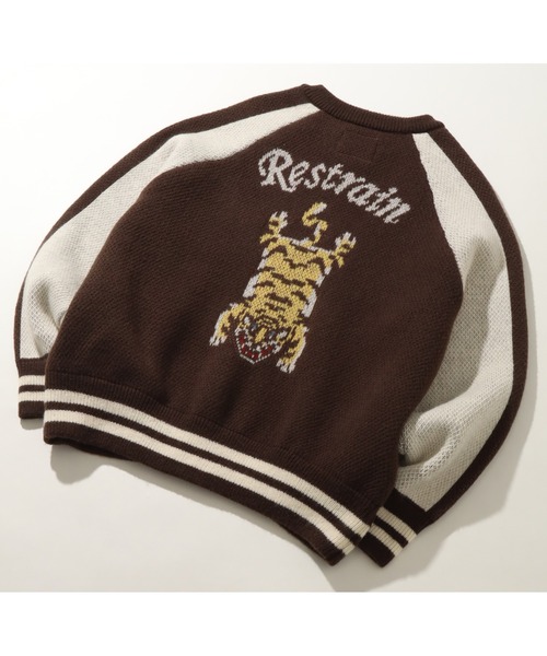 POWER TO THE PEOPLE(パワートゥーザピープル)の「【POWER TO THE PEOPLE/パワートゥーザピープル】Tiger Knit Souvenir Jacket/タイガーニット スーベニア ジャケット(ブルゾン・メンズ・ダークブラウン/ブラック/バーガンディー・L/M/LL)」の8枚目の写真