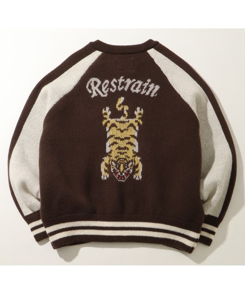POWER TO THE PEOPLE(パワートゥーザピープル)の「【POWER TO THE PEOPLE/パワートゥーザピープル】Tiger Knit Souvenir Jacket/タイガーニット スーベニア ジャケット(ブルゾン・メンズ・ダークブラウン/ブラック/バーガンディー・L/M/LL)」の7枚目の写真