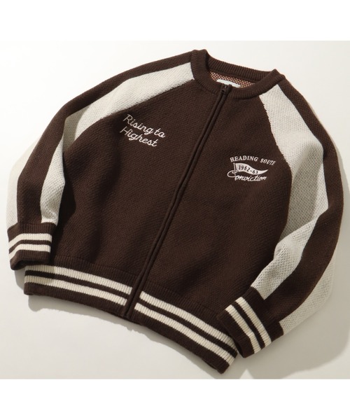 POWER TO THE PEOPLE(パワートゥーザピープル)の「【POWER TO THE PEOPLE/パワートゥーザピープル】Tiger Knit Souvenir Jacket/タイガーニット スーベニア ジャケット(ブルゾン・メンズ・ダークブラウン/ブラック/バーガンディー・L/M/LL)」の6枚目の写真