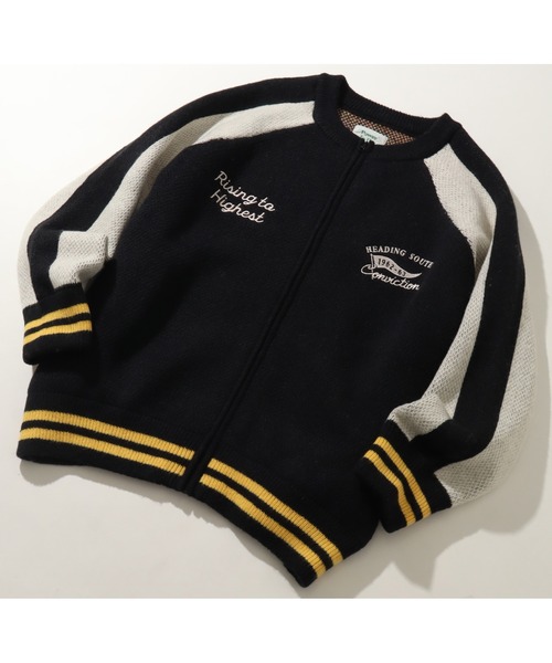 POWER TO THE PEOPLE(パワートゥーザピープル)の「【POWER TO THE PEOPLE/パワートゥーザピープル】Tiger Knit Souvenir Jacket/タイガーニット スーベニア ジャケット(ブルゾン・メンズ・ダークブラウン/ブラック/バーガンディー・L/M/LL)」の4枚目の写真
